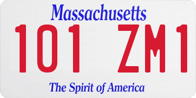 MA license plate 101ZM1