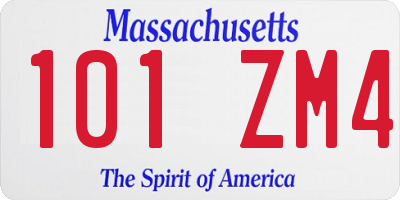 MA license plate 101ZM4