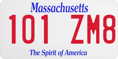 MA license plate 101ZM8