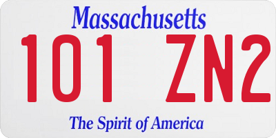 MA license plate 101ZN2