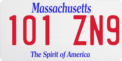 MA license plate 101ZN9