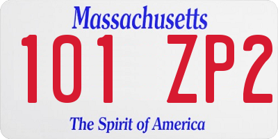 MA license plate 101ZP2