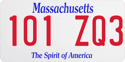 MA license plate 101ZQ3