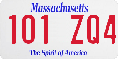 MA license plate 101ZQ4