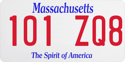 MA license plate 101ZQ8