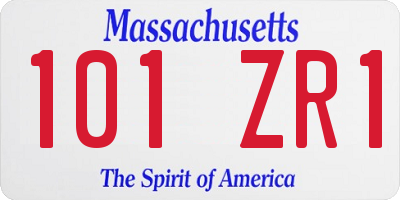 MA license plate 101ZR1