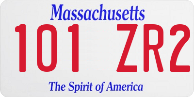 MA license plate 101ZR2