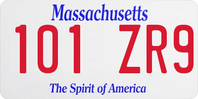 MA license plate 101ZR9