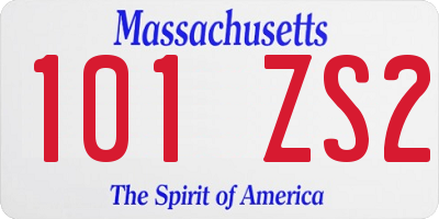 MA license plate 101ZS2