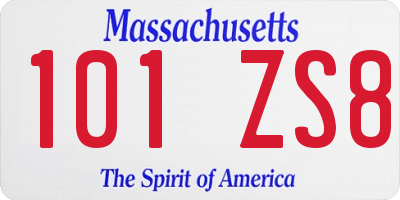 MA license plate 101ZS8