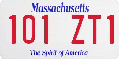 MA license plate 101ZT1