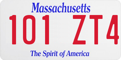 MA license plate 101ZT4