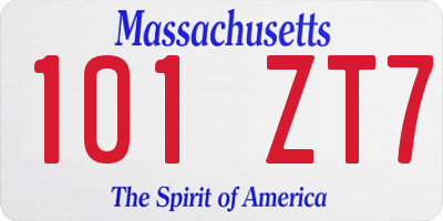 MA license plate 101ZT7