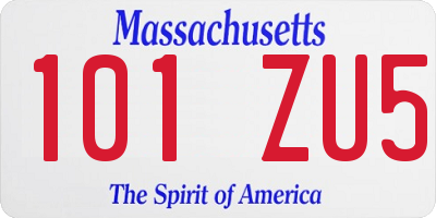 MA license plate 101ZU5