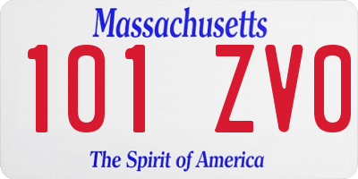 MA license plate 101ZV0