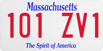 MA license plate 101ZV1