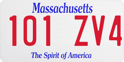 MA license plate 101ZV4