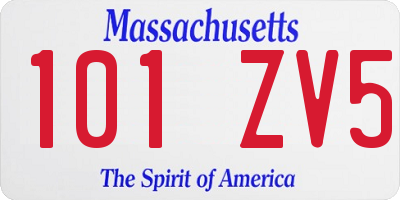 MA license plate 101ZV5