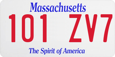 MA license plate 101ZV7