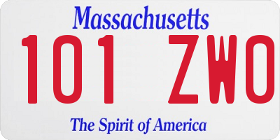 MA license plate 101ZW0