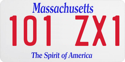 MA license plate 101ZX1