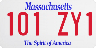 MA license plate 101ZY1