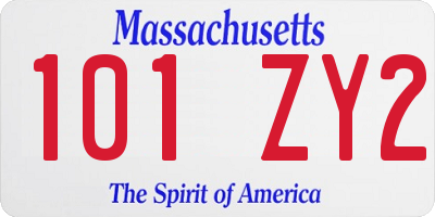 MA license plate 101ZY2