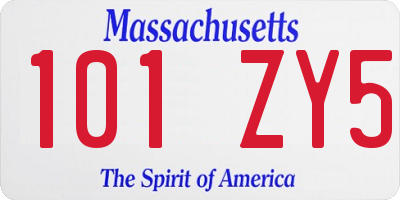 MA license plate 101ZY5