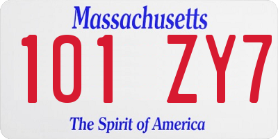 MA license plate 101ZY7