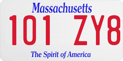 MA license plate 101ZY8