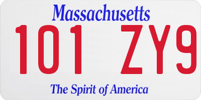 MA license plate 101ZY9