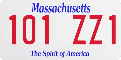 MA license plate 101ZZ1