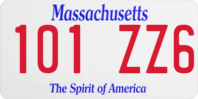 MA license plate 101ZZ6