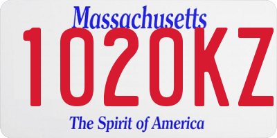 MA license plate 1020KZ