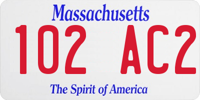 MA license plate 102AC2