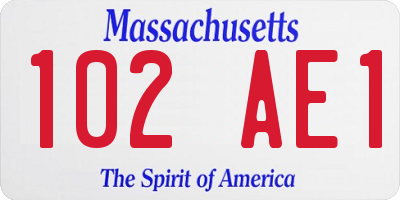 MA license plate 102AE1