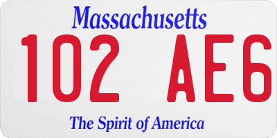 MA license plate 102AE6