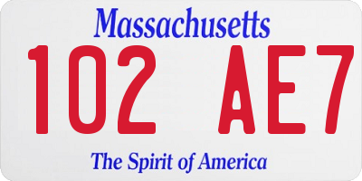 MA license plate 102AE7