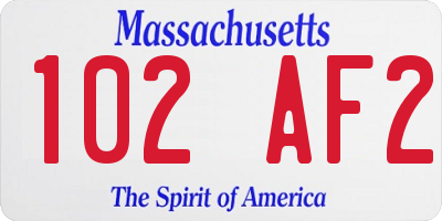 MA license plate 102AF2