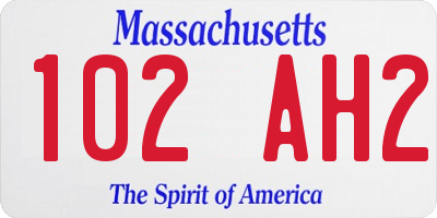 MA license plate 102AH2