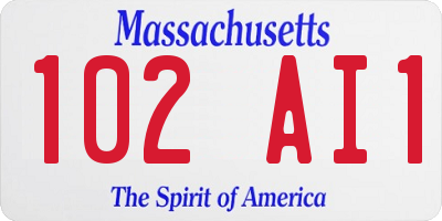 MA license plate 102AI1