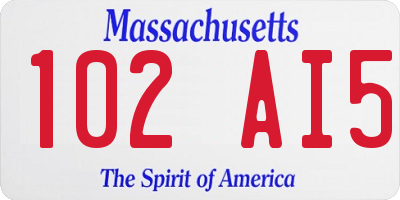 MA license plate 102AI5