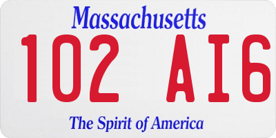 MA license plate 102AI6