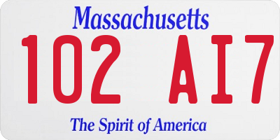 MA license plate 102AI7