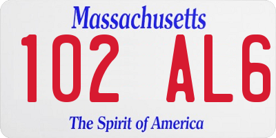 MA license plate 102AL6