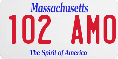 MA license plate 102AM0