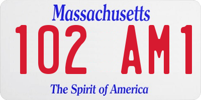 MA license plate 102AM1