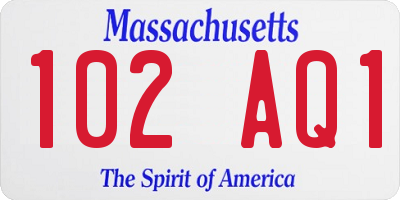 MA license plate 102AQ1