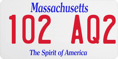 MA license plate 102AQ2