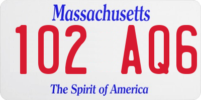 MA license plate 102AQ6